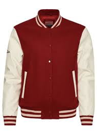 Varsity Jacket Mens Full sleeve Cotton (red)(N10)